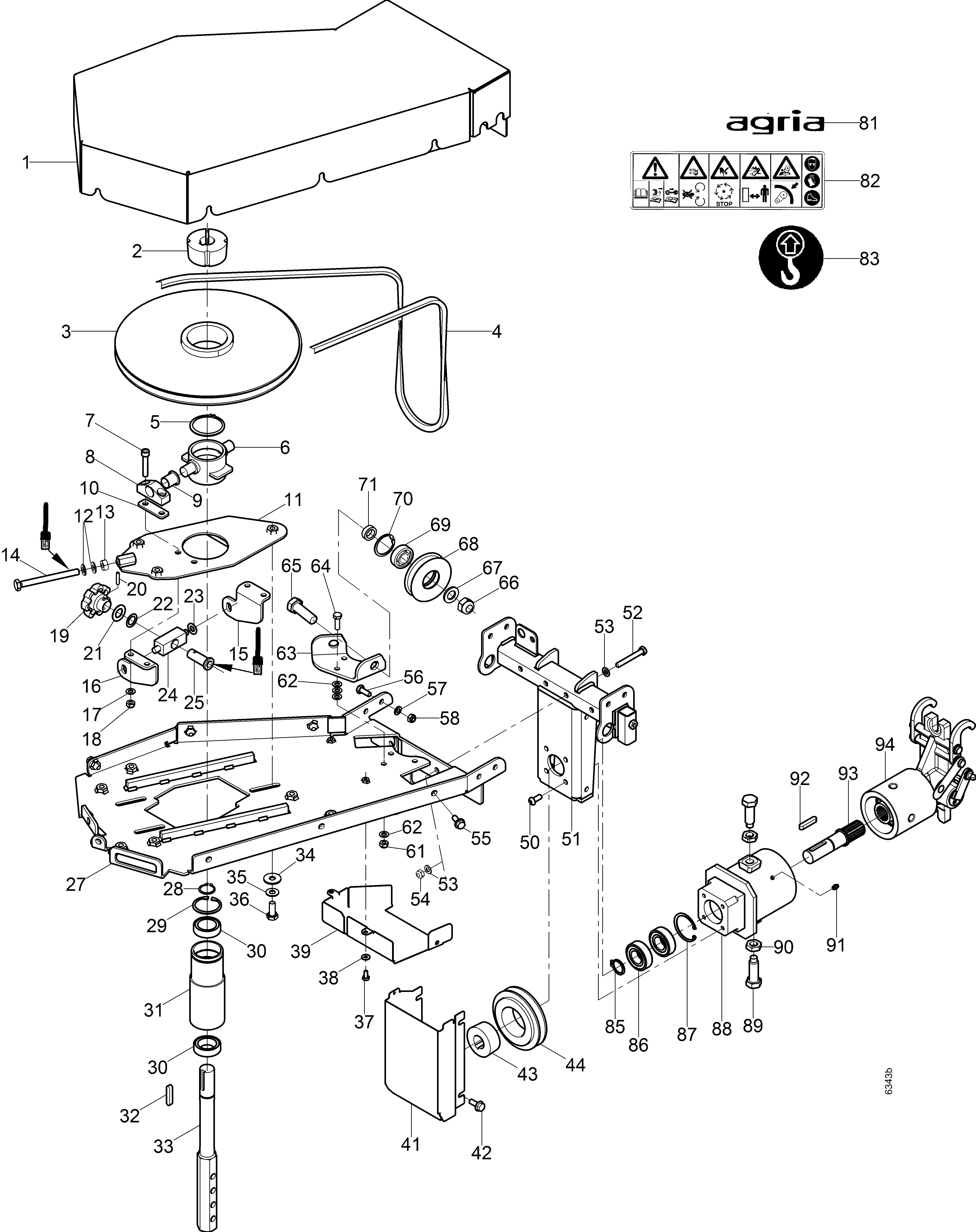 Anbau-Wildkrautbürste WK 70, Antrieb