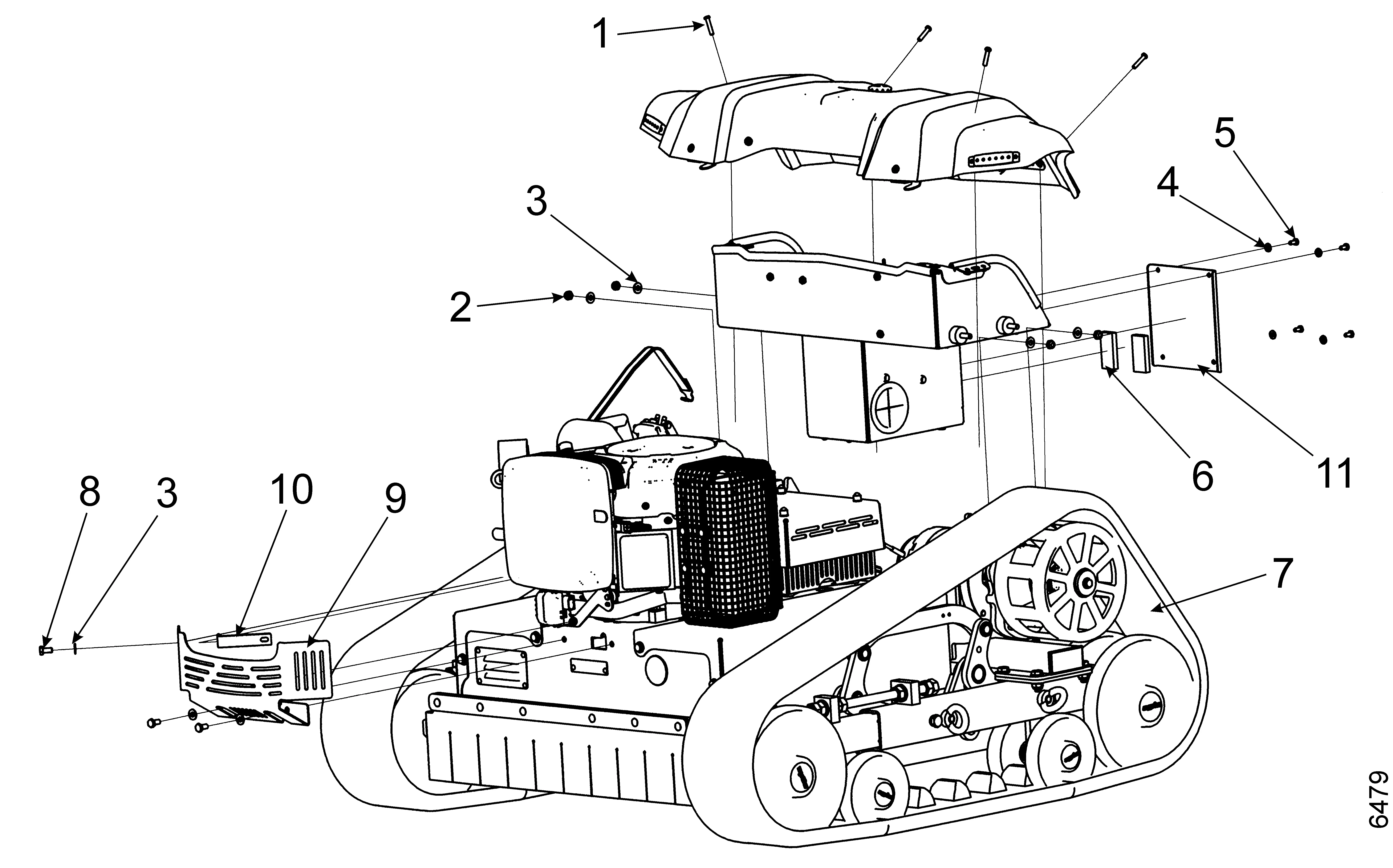 Grundmaschine, Motorschutz, Raupenband