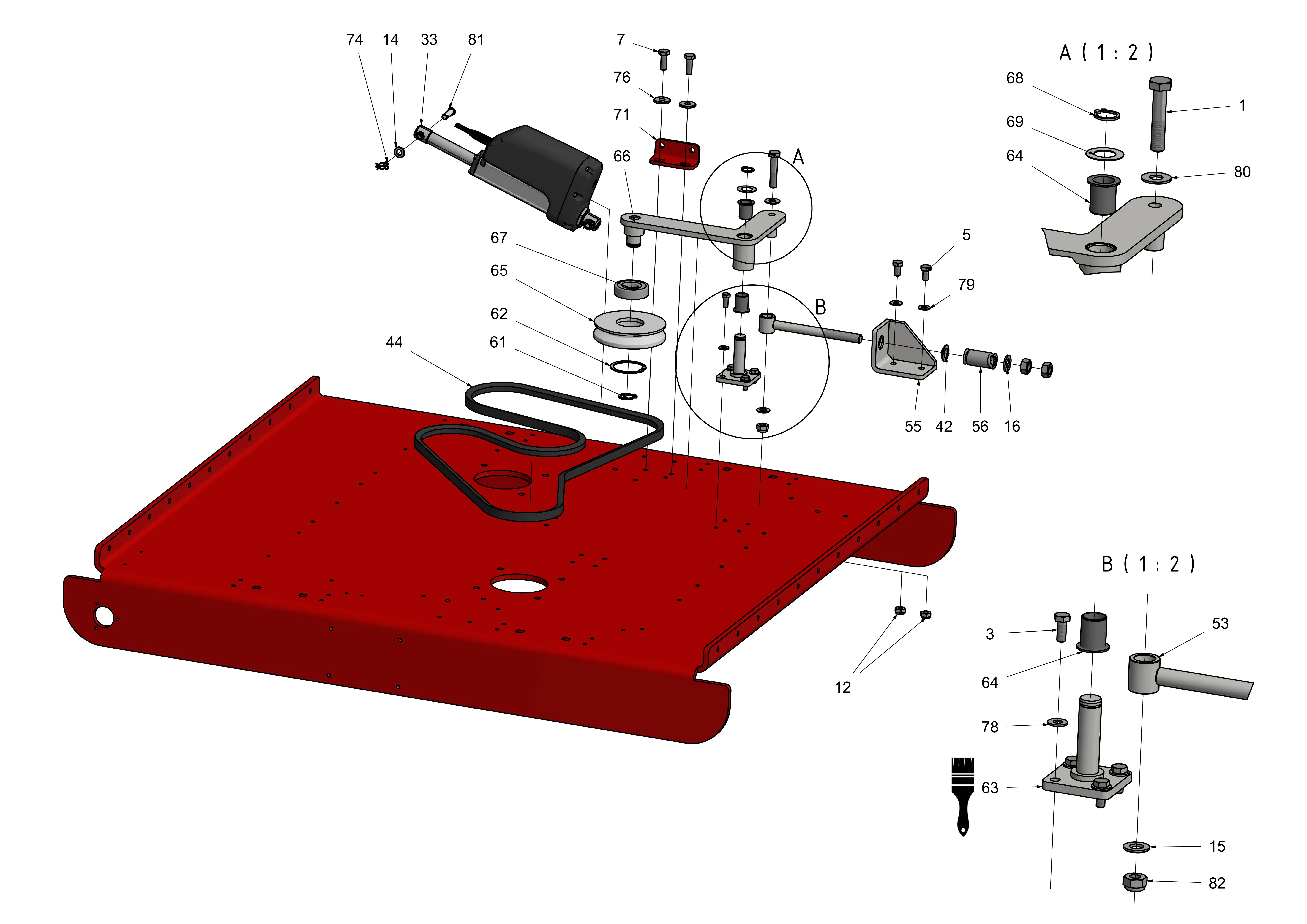Pont de faucheuse (entraînement par courroie)