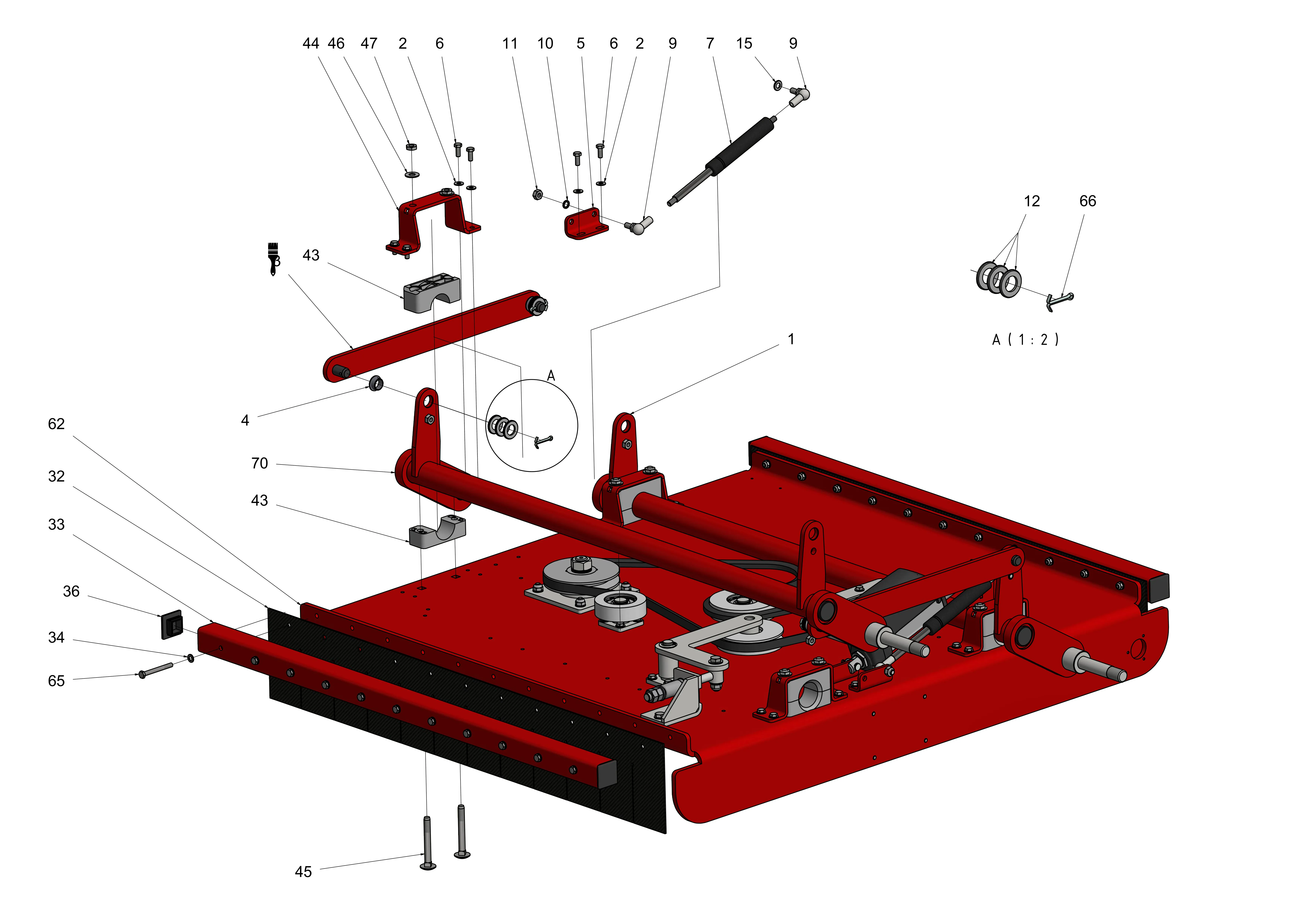 Pont de faucheuse (déplacement en hauteur)