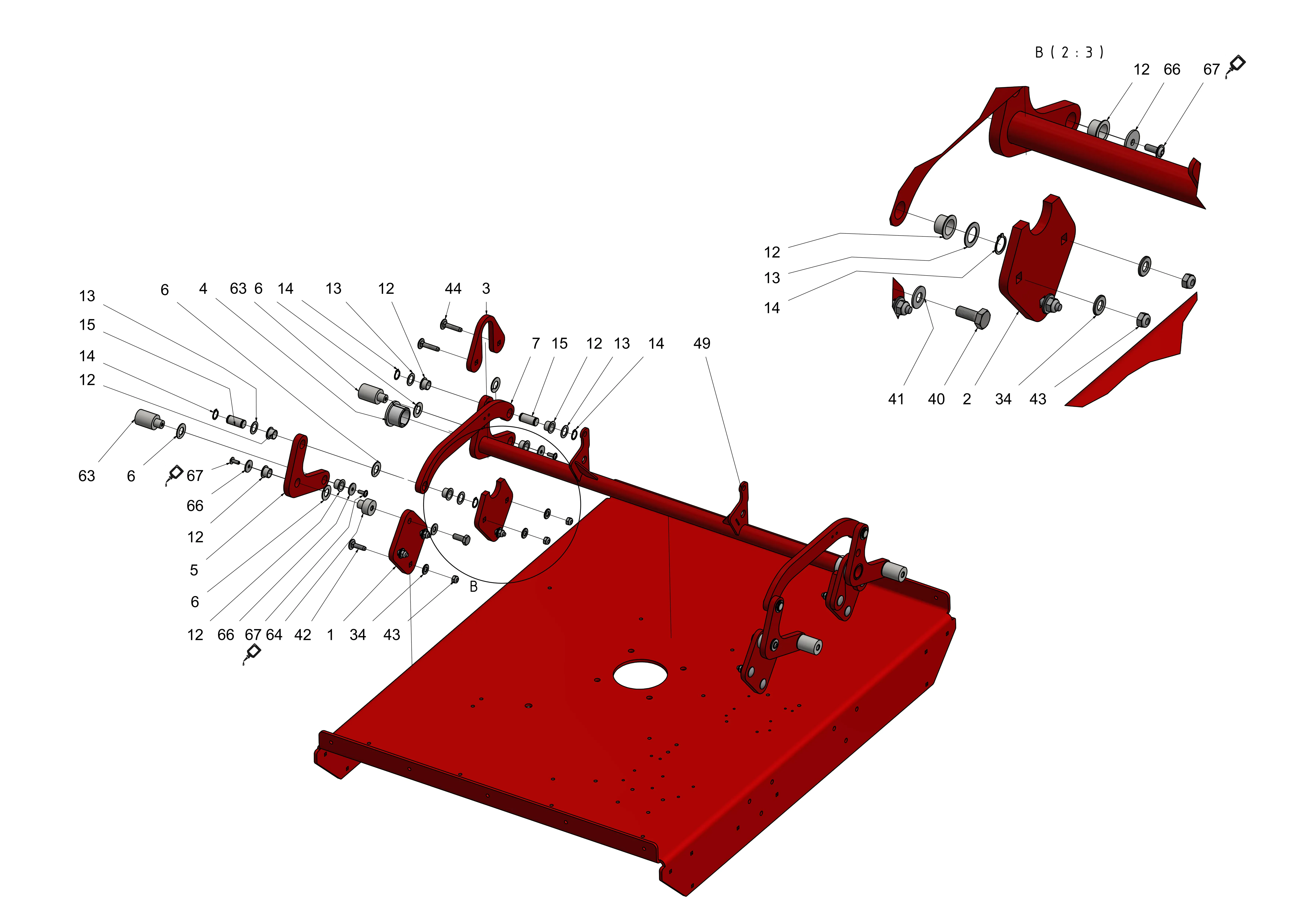 Mähdeck (Höhenverstellung)