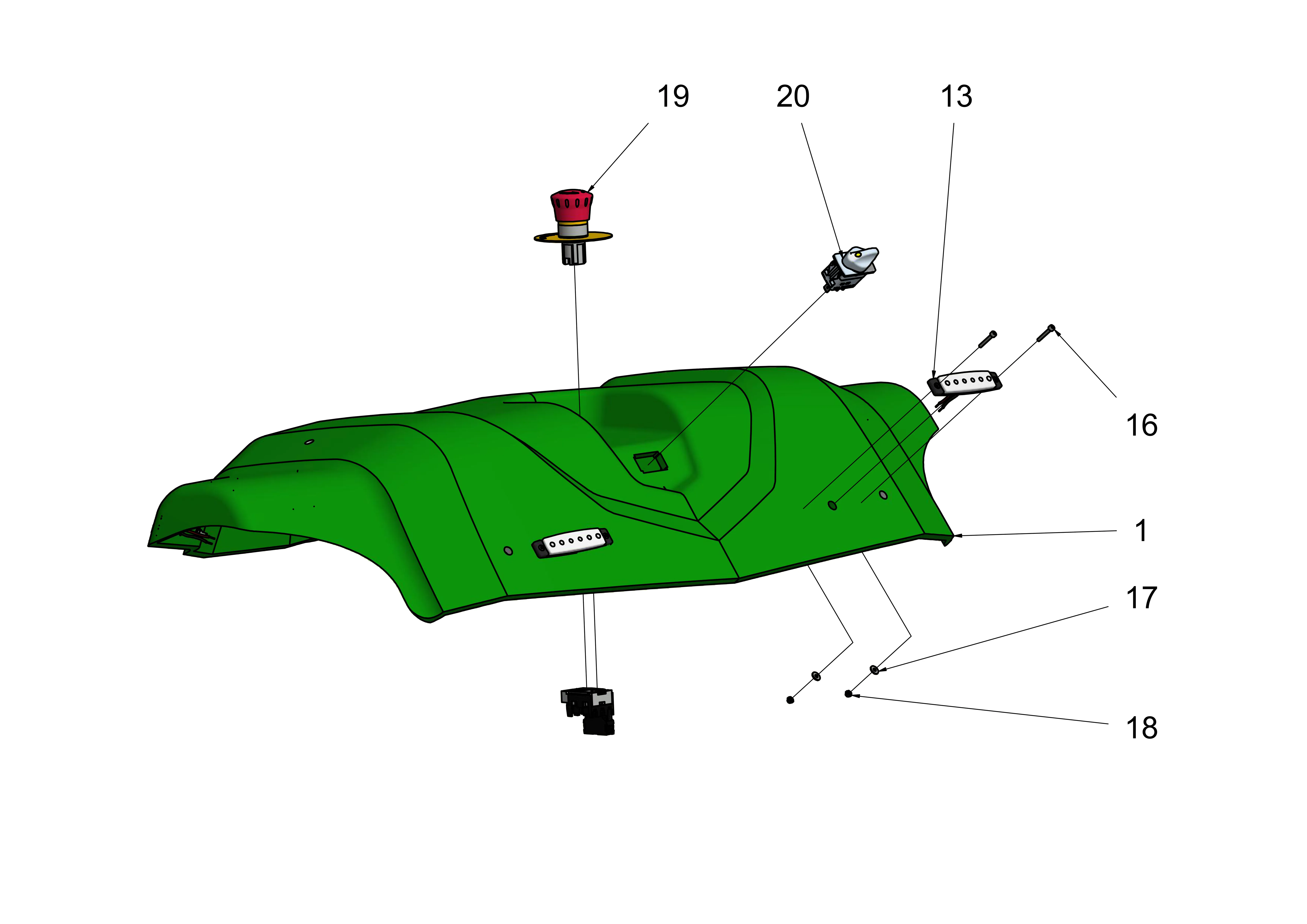 Hood, electrical components