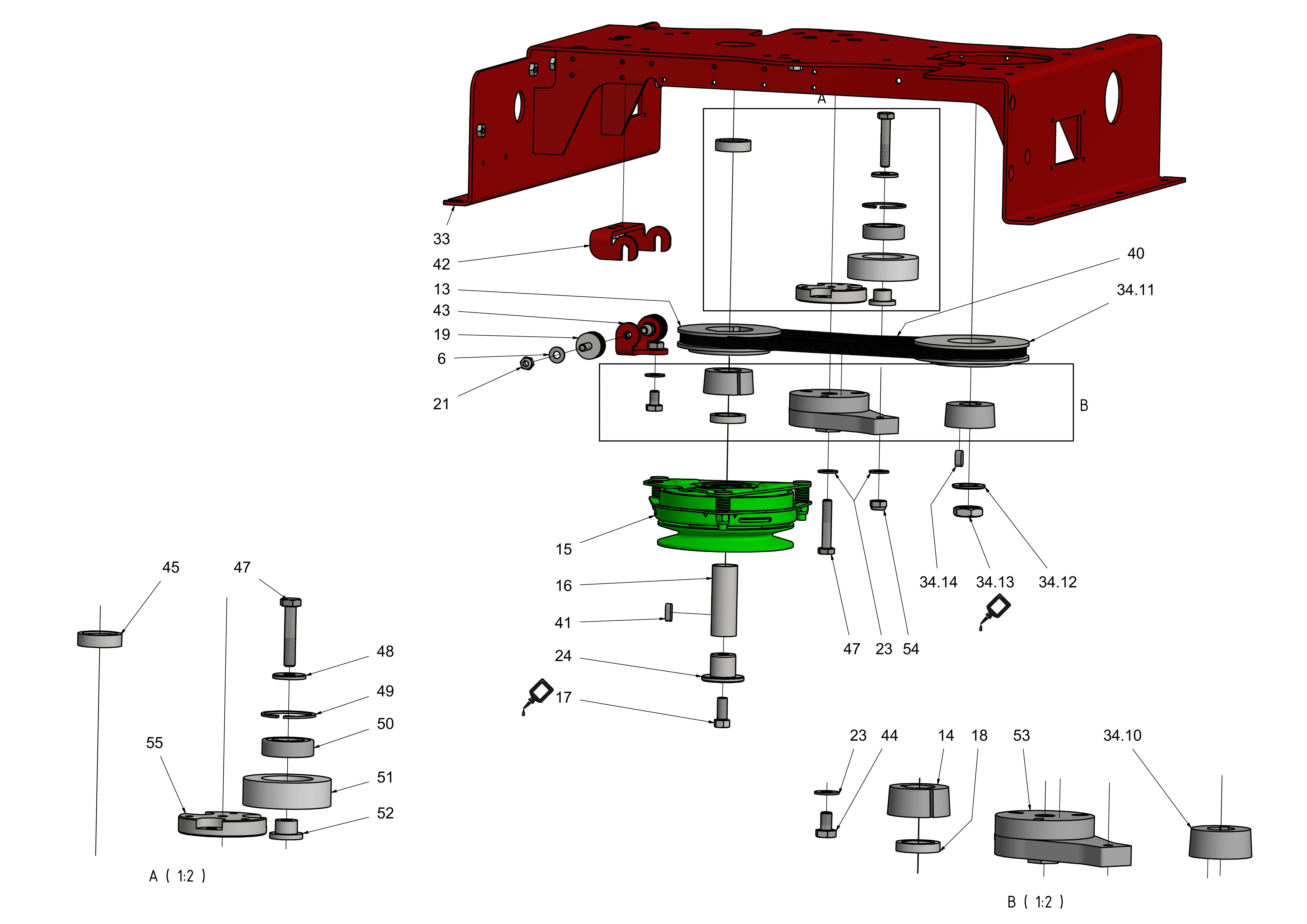 Support moteur (transmission à courroie)