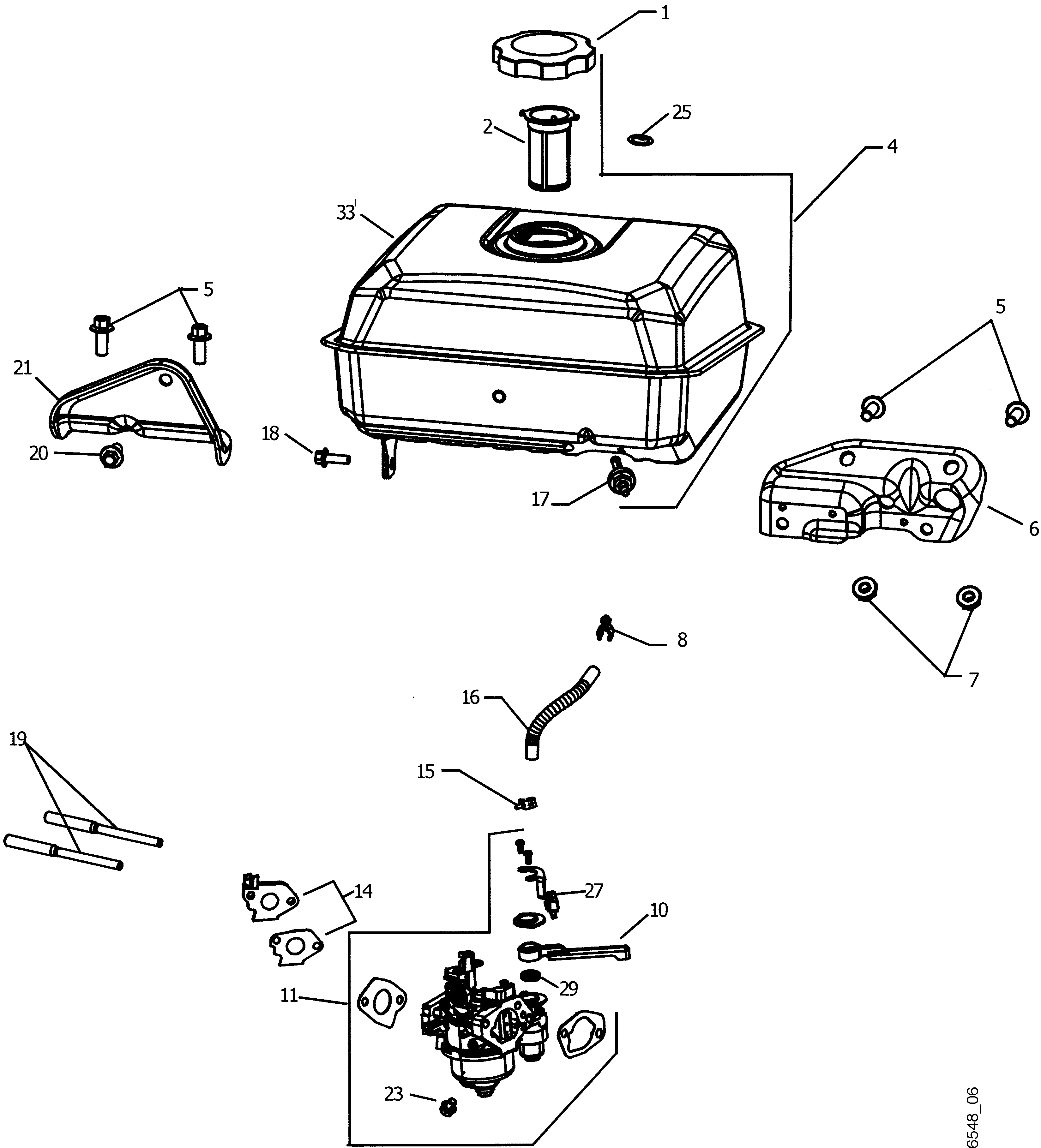 Carburateur, réservoir de carburant