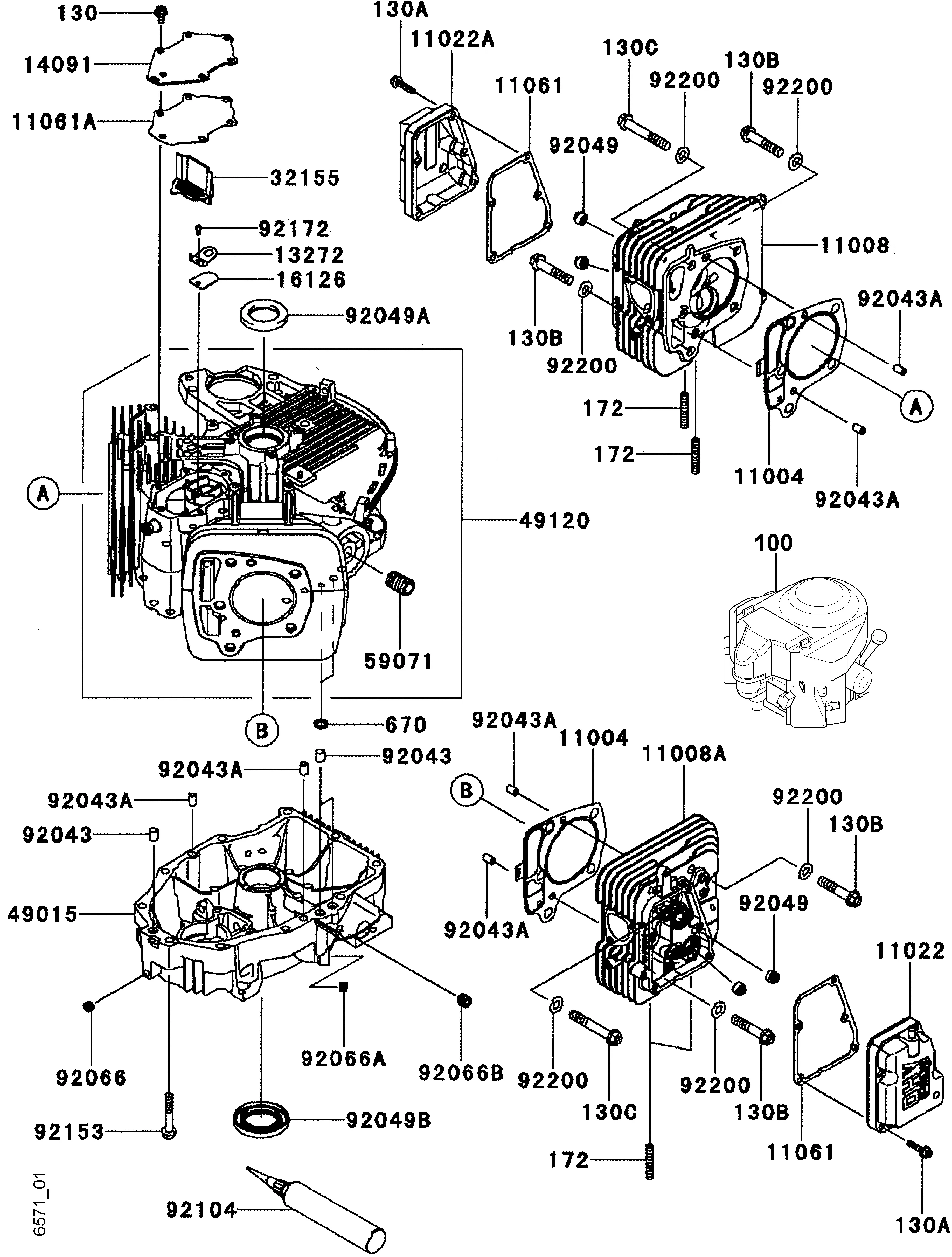 Crankcase, cylinder head