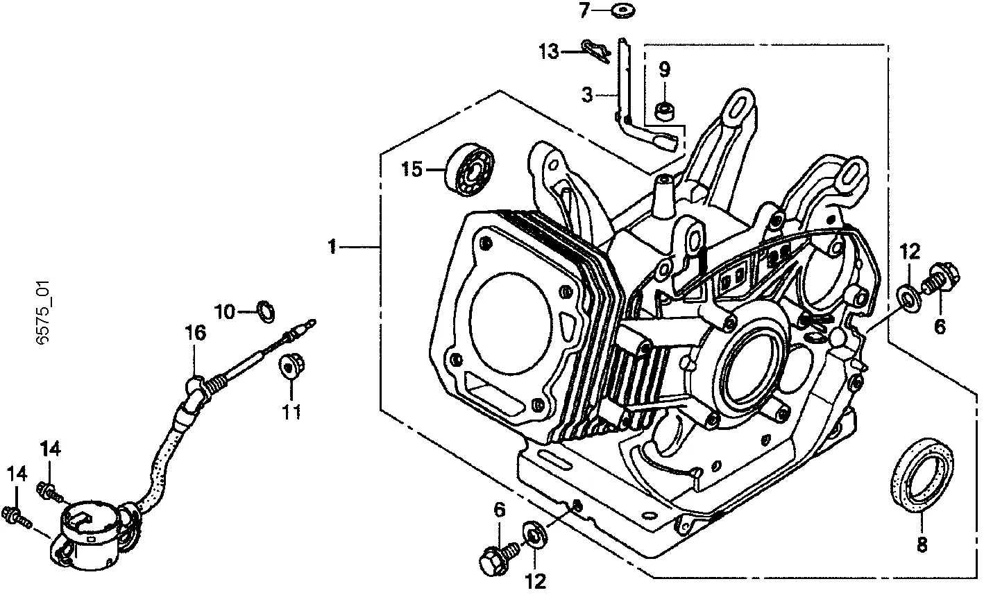 Kurbelgehäuse mit Zylinder