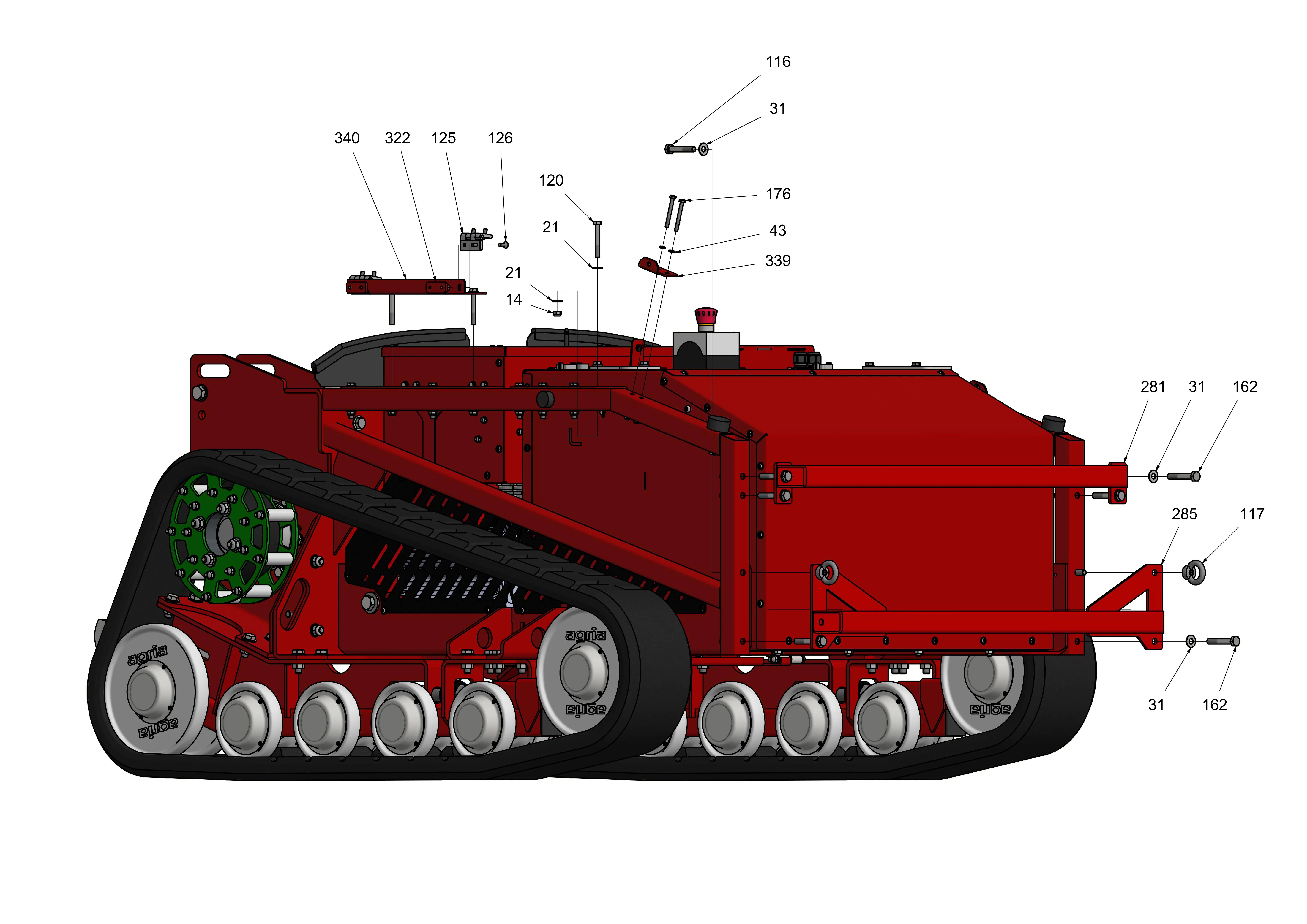 Haubenhalterungen, Traversen