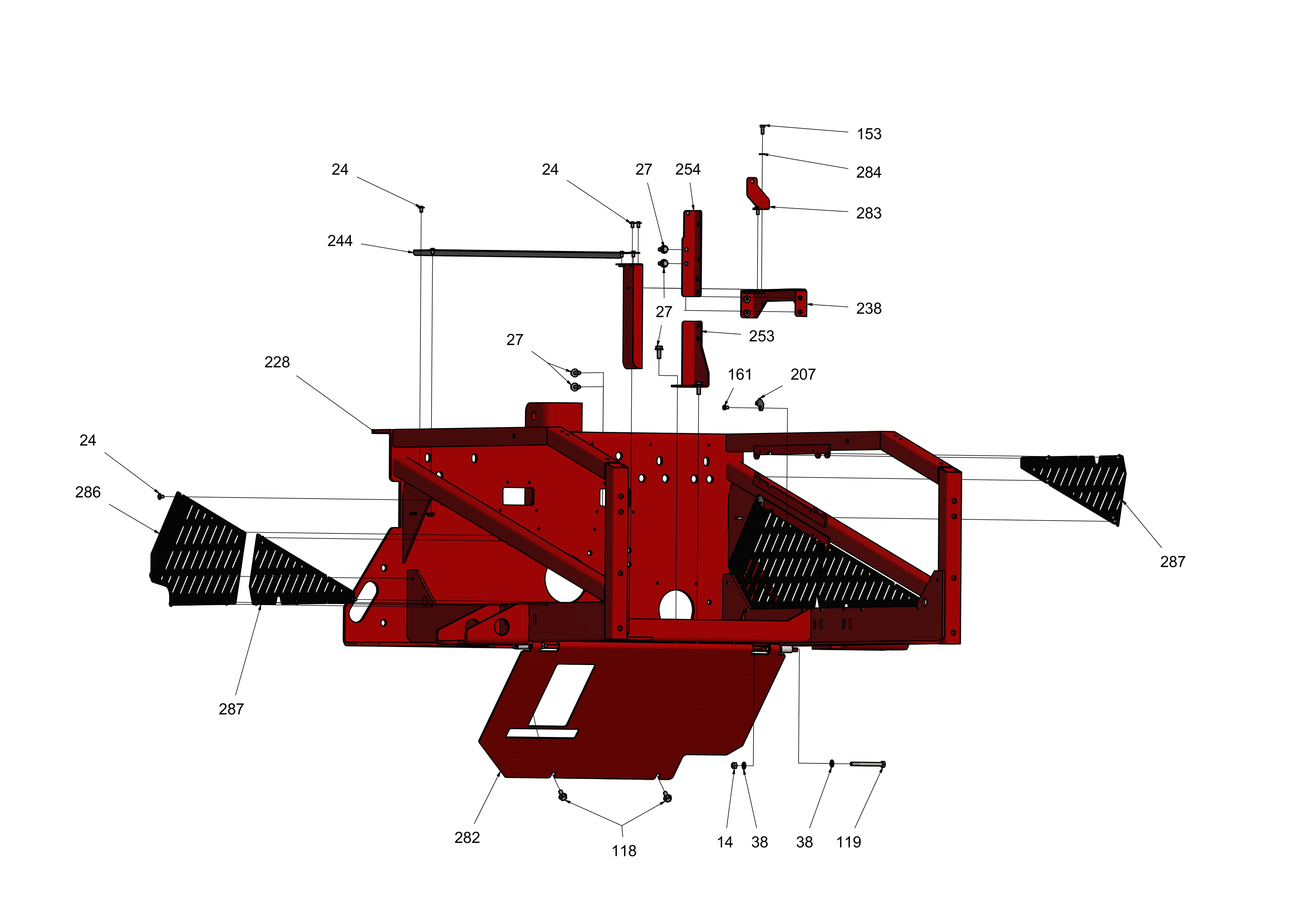 Hauptrahmen, Verkleidung