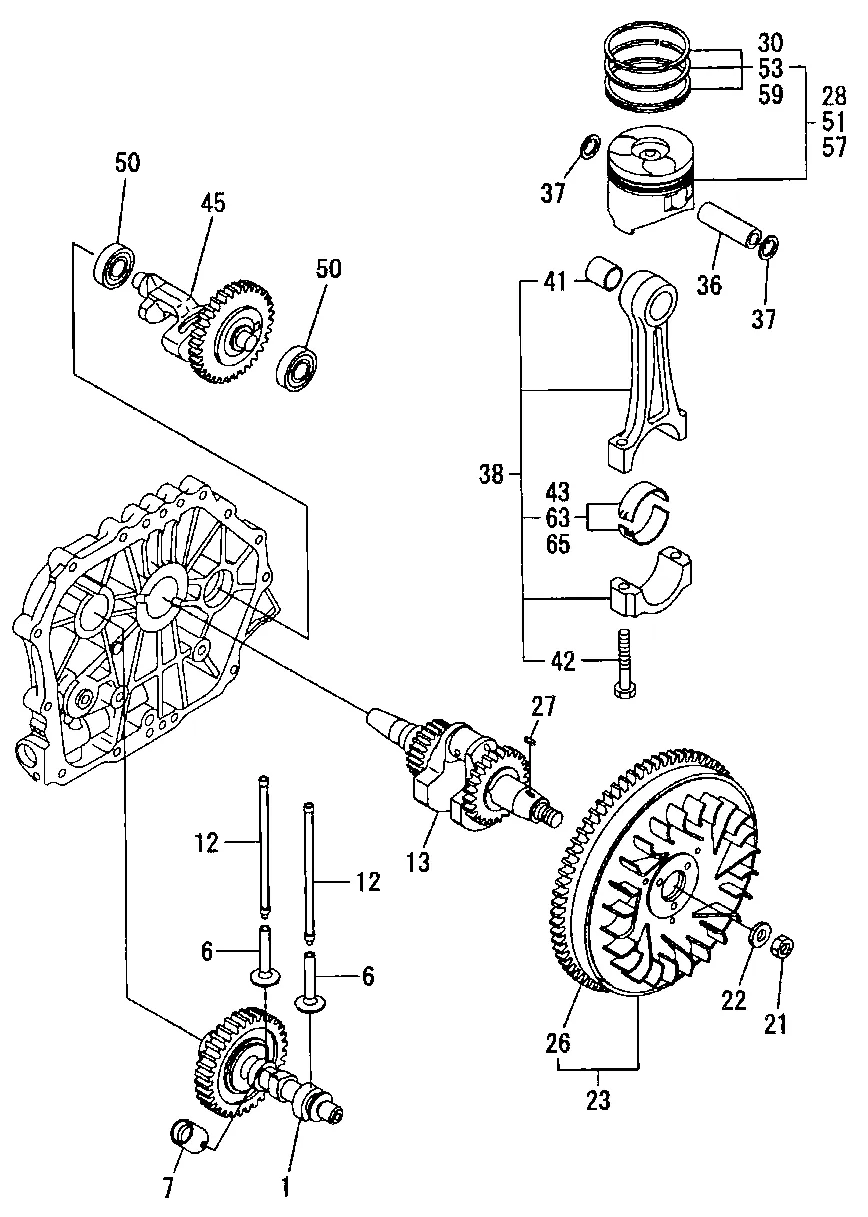 Kurbelwelle, Kolben, Nockenwelle